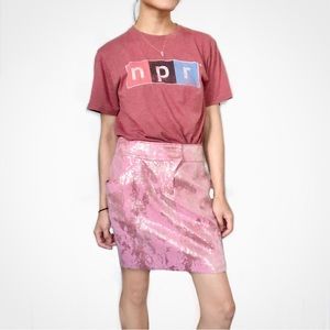 NWT Mackage sequined pink mini skirt